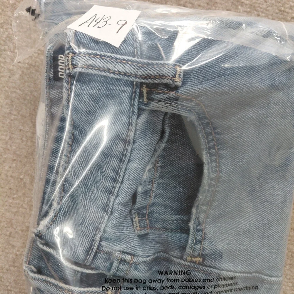 Hollister Jeans Ultra High-Rise Baggy Distressed Blue Wash Jeans Size23R 000R‎